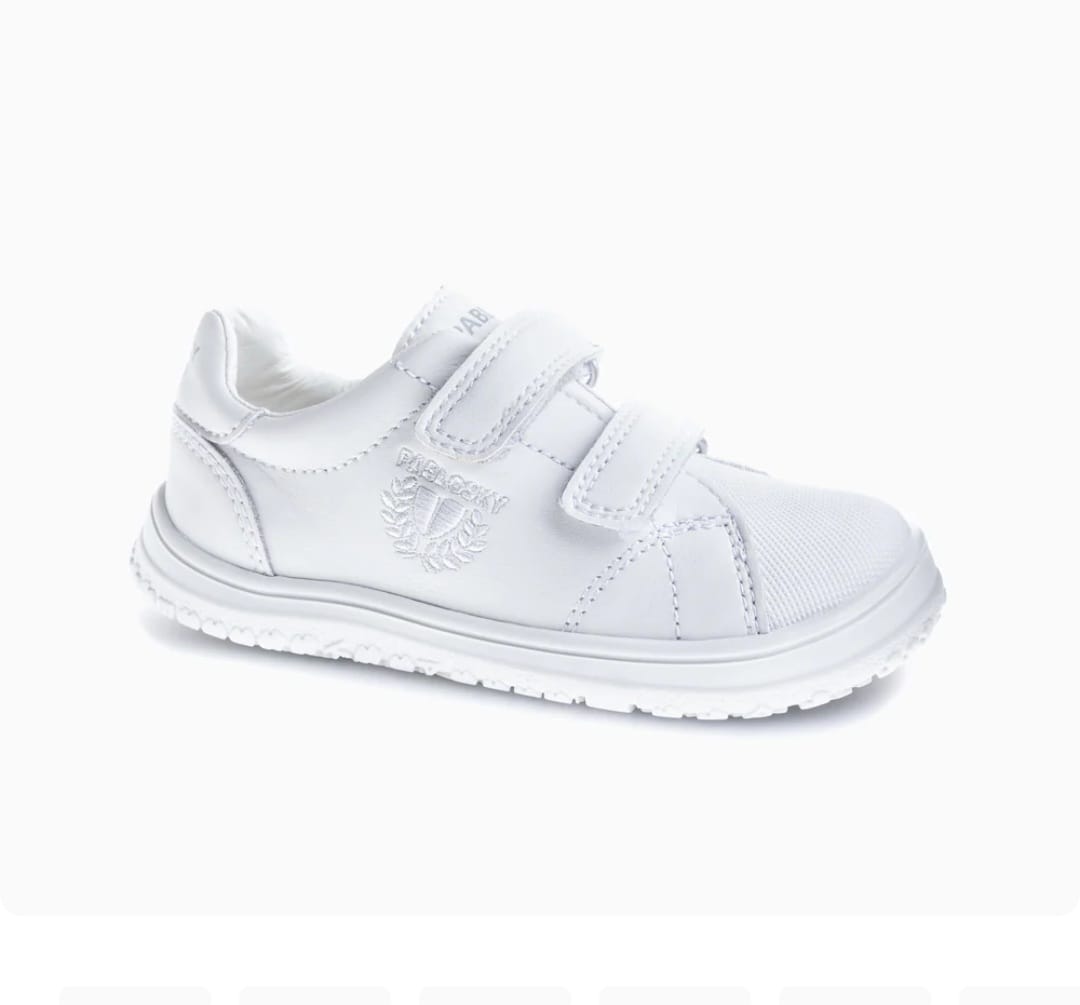 Zapatilla deportiva barefoot Pablosky SONIC 200000 blanca con doble velcro