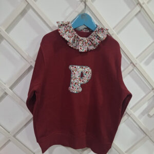 Sudadera burdeos incial más cuello