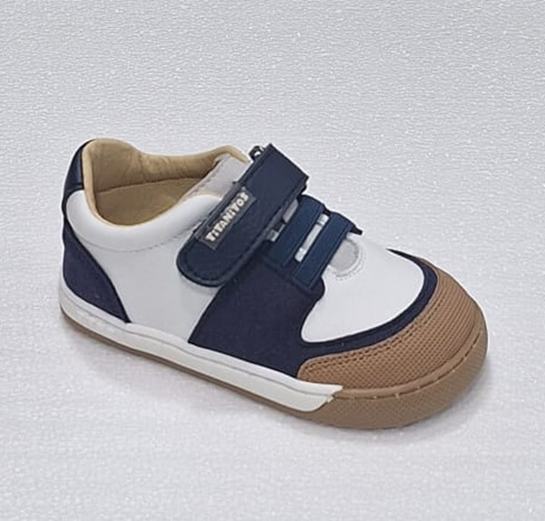 Titanitos L600 Benasau Blanco y Navy-Deportiva Infantil Lavable