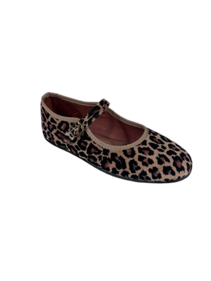 Merceditas de Terciopelo con Estampado de Leopardo